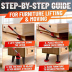 Furniture Lifter Tool with 4 Pcs Appliance Movers Sliders, 660 Lbs - Image 3