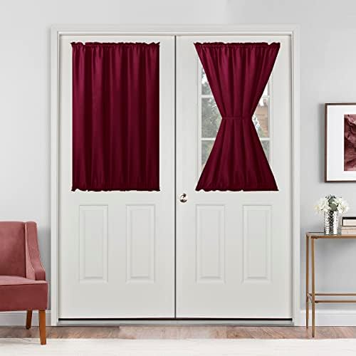 Hiasan French Door Curtains Privacy, Burgundy, 52W x 40L, 1 Panel by Hiasan