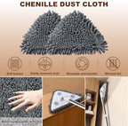 Wall Cleaner Mop with Long Handle, Dust Mop with 6 Reusable Pads - Image 6