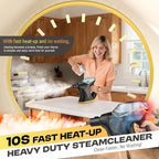 Handheld Steamers for Cleaning, 1300W High Pressure Steam Cleaner for Home and Car, 10s Fast Heat-up, Multi-Purpose Steamer with 9pcs Accessories for Grout, Tile, Couch, Kitchen (Black) - Image 2