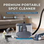 Hausmeister Hydroflex Pro Portable Carpet Cleaner and Pet Stain Remover, Upholstery Spot Cleaner Machine for Couch, Car Interior, Deep Cleaning Vacuum (Machine + 1 Solution & multi attachments) - Image 2