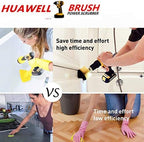HUAWELL Drill Brush Power Scrubber Cleaning Brush with 2 Extended Attachment Set Kit for Grout, Floor, Tub, Shower, Tile, Bathroom and Kitchen Surface (Yellow) - Image 2