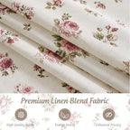 StangH Vintage Magnetic Red Floral Linen Roman Shades, W30 x L64, 1 Panel - Image 2