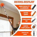 16FT Reach High Ceiling Duster Kits with 3-12FT Adjustable Pole - Includes Extra Long Duster, High Ceiling Duster, Rotatable Window Squeegee & Cobweb Duster for Ceiling Fans and Whole House Cleaning - Image 5