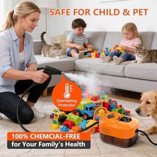 Steam Cleaner for Home, 6-Level Adjustable Portable Steamer for Cleaning with 1800ml Large Tank, 15s Heat-Up & 17 Accessories Handheld Steam Cleaner for Car Detailing,Tile, Grease, Dirt, Grout - Image 5