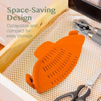 Kitchen Gizmo Snap N Strain Clip On Strainer for Pots and Pans - Adjustable Silicone Colander for Kitchen - Compact Clip-On Food Strainer for Draining Pasta and Vegetables - Orange - Image 4