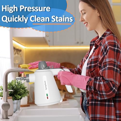 Spurgehom Handheld Steam Cleaner, Portable Steamer with 11 PCS Accessory & Safety Lock, Large Capacity Steam for Cleaning, Multipurpose Steam Cleaner for Home, Car, Window - Image 6