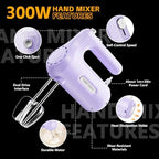 Lord Eagle 5-Speed Small Hand Mixer Electric, 300W Compact Portable, Purple - Image 7