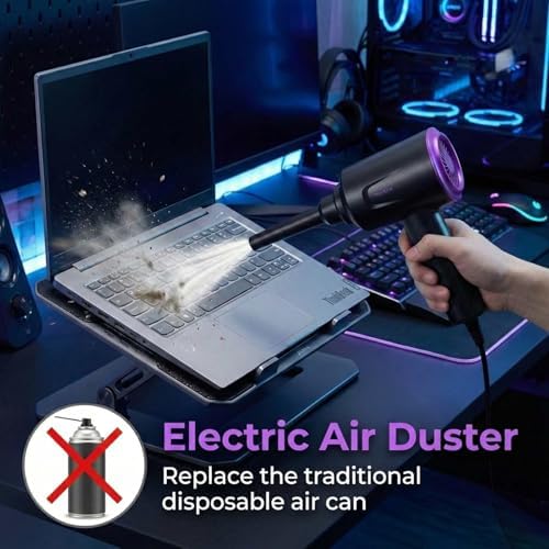 Electric Air Duster - Air Blower - Multi-Use Compressed Air Duster for Keyboard- Computer and PC - 5.74 oz Powerful Motor - Image 3