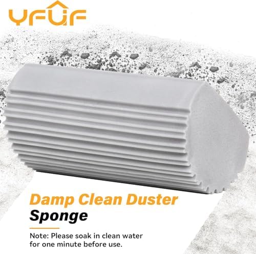 6-Pack Damp Clean Duster Sponge, Magic Sponge Eraser Baseboard Cleaner Tool, Dusters for Cleaning Blinds, Glass, Vents, Railings, Mirrors,Window Track Grooves and Faucets - Image 2