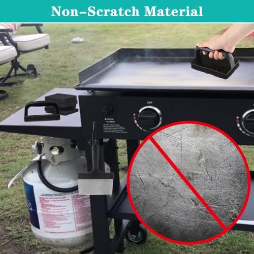 Griddle Cleaning Kit for Blackstone with 6" Grill Scraper Cleaning Brush Pad, Non Scratch Griddle Scrubber Scouring Pads for Flat Top Charcoal, Gas Grill Quickly Remove Baked-On Greases - Image 7