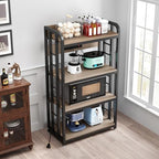 Bakers Rack with Power Outlet ，4-Tier Kitchen Baker's Rack,Microwave Cart - Image 5