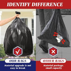 Teivio Large Black Trash Bags 55-60 Gallon 20 Count 50 Gal Garbage Bags - Image 6