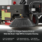 Commercial Ride-On Floor Sweeper, 49" Brush Width, 25 Gal Dustbin, 3hr Runtime 8 hr Charge, 77,500 sq. ft/hr, 6 MPH Max Speed- Ideal for Warehouses, Outdoor Spaces, & Large Facilities - Image 6