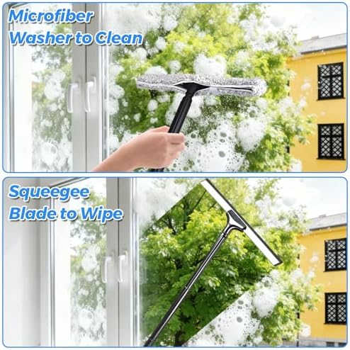 Tiiyee 2 in 1 Window Squeegee, Shower Squeegee for Glass Doors Floor Wiper - Image 2