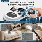 Handheld Steam Cleaner, 6-Level Adjustable Steamer for Cleaning withButtonControl, High Pressure PressurizedPortable SteamCleaning Machine for Home, Kitchen Grease, Car Detailing, Tile, Windows - Image 4
