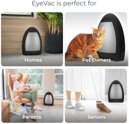 EyeVac Home Touchless Vacuum Automatic Dustpan - Great for Sweeping Pet Hair Food Dirt Kitchen - Ultra Fast & Powerful, No More Bending Down, Bagless, Corded, Automatic Sensor, 1000 Watt (Matte Black) - Image 5