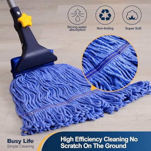 Yocada Looped-End String Wet Mop Heavy Duty Cotton Mop 55.1 inch - Image 2