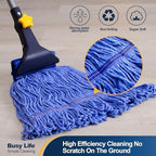 Yocada Looped-End String Wet Mop Heavy Duty Cotton Mop 55.1 inch - Image 2
