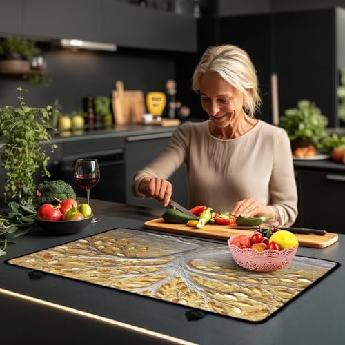 Gold Tree of Life Stove Top Cover for Electric Stoves 28x20 Inch - Image 7