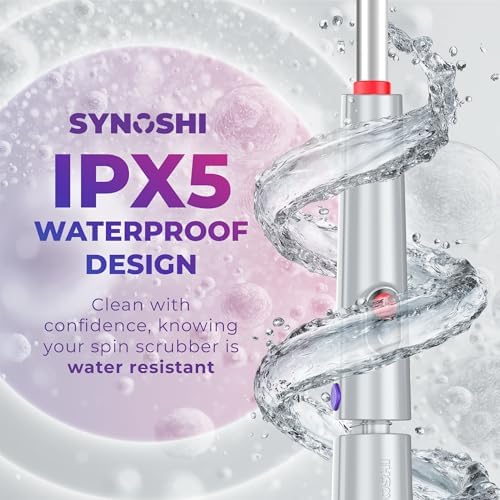 Synoshi PRO Electric Spin Scrubber Long Handle – Cordless Shower Scrubber - Image 5