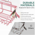 Veken Large Capacity Shower Caddy 6-Pack, No Drilling & Rustproof, Adhesive Shower Shelves with Soap Holder, Bathroom Organizers and Storage, Wall-Mounted Kitchen & Home Decor, Pink - Image 4