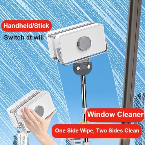 Window Cleaner Extended Pole Magnetic Double Sided Glass Wipe Professional with Telescopic Pole Home Window Cleaning Brush Window Cleaning Tools Outdoor Cleaning - Image 2