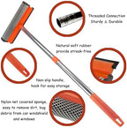 Window Squeegee for Window Cleaning, Squeegee Window Cleaner Tool 2 in 1 Car Window Cleaning Tool with Extension Pole 58‘’ Telescopic Window Washing Equipment, Shower Squeegee for Shower Glass Door - Image 4