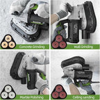 4" 3-Head Concrete Grinder, 2450W Concrete Floor Grinder with Bristle Dust Shroud & Vacuum, 6-Speed Diamond Grinding Machine for Concrete, Marble, Granite, Cement Floor Wall Polishing - Image 7