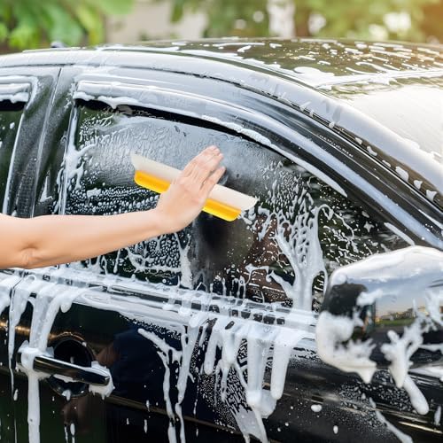 4 Pack 14 Inch Car Drying Squeegee Yellow Silicone Window Blade - Image 4