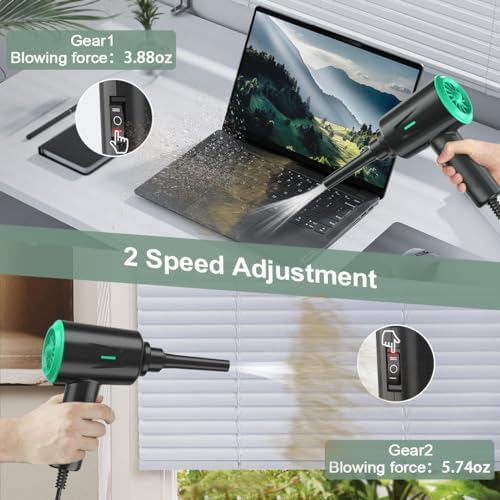 Meudeen Air Duster - Electric Air Blower - 5.74oz High Power Cleaning for Computer - PC - 2 Gear Compressed Air - Image 2