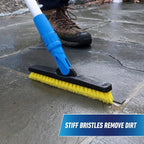Unger Professional Lock-On Multi-Angle Wash Brush, Grout Brush and EZ Extend Pro Telescopic Pole for Outdoor Cleaning, Adjustable 5 FT Pole Extends Reach - Image 4