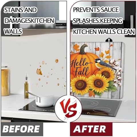 Fall Stove Top Cover for Electric Stove 28" x 20" Autumn Sunflowers Pumpkin Glass Flat Heat-Resistant Top Stove Mat for Kitchen Ceramic Countertop Oven Induction Cooktop - Image 7
