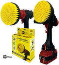 Premium Drill Brush Professional– 2in1 for Drill & Angle Grinder Medium-Soft 6 in Yellow | Scratch-Free Cleaning Brush for Tile, Grout, Bathtub, Shower, Fibreglass and Ceramic Surfaces by Kornelypowerscrubbers