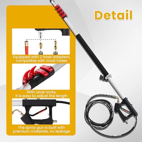 M MINGLE 20 FT Telescoping Pressure Washer Wand with Brush Head - Image 3