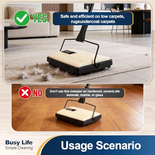 Yocada Manual Carpet Sweeper Cleaner Household Sweeper 1*Extra Brush - Image 6