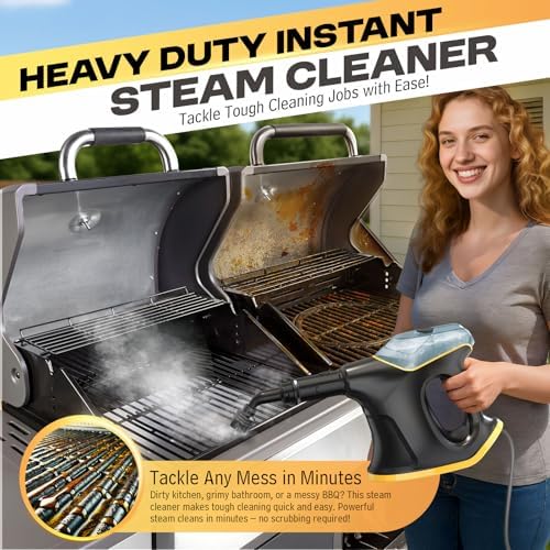 Heavy Duty Handheld Steam Cleaner, Multipurpose Pressurized Steam Cleaner with Continuous Steam & Safety Lock, 10S Fast Heating for Home, Car, Kitchen, Shower, Grout & Upholstery, 9 Accessories - Image 5