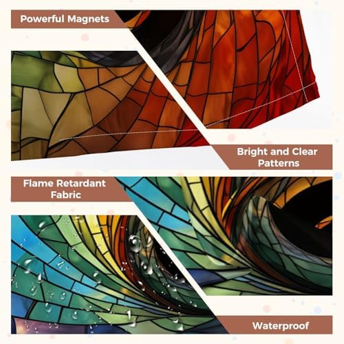 6 Pcs Fluorescent Light Covers for Ceiling Lights Colorful stained glass spiral Magnetic Decorative Shade Filters 4x2 ft for Classroom Office Hospital Decor - Image 4
