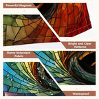 6 Pcs Fluorescent Light Covers for Ceiling Lights Colorful stained glass spiral Magnetic Decorative Shade Filters 4x2 ft for Classroom Office Hospital Decor - Image 4