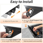 Stainless Steel Stove Gap Covers (2 Pack), Upgraded Version, Stove Gap Filler, Range Trim Kit for Kitchen Counter, Heat Resistant, Adjustable Length 13.8” to 27.5”, Width1.3” - Image 6