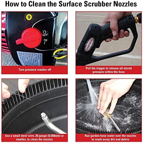 Simpson Cleaning 80165 Universal 15" Steel Pressure Washer Surface Cleaner for Cold Water Machines, 1/4" Quick Connection, Recommended Min 2200 PSI up to Max of 3700 PSI, Black - Image 4