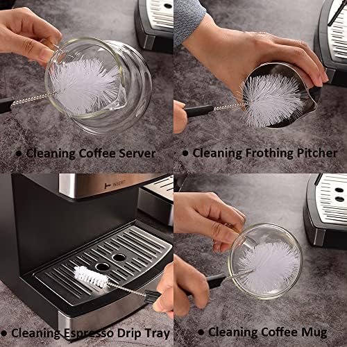 Espresso Brush Machine Cleaning Brush - CAFEMASY 5pcs Coffee Machine Cleaning Brush Pack Barista Tools for Cleaning Espresso Machine Group Head Steam Wand Milk Frother Drip Tray Coffee Mug - Image 3