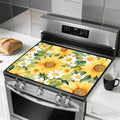 Electric Stove Top Cover - Heat Resistant Floral Stove Cover & Stove Top Protector, Reusable, Easy to Clean, Stylish Home Upgrade. (Yellow Green Floral Print, 28"L x 20"W) by seewan