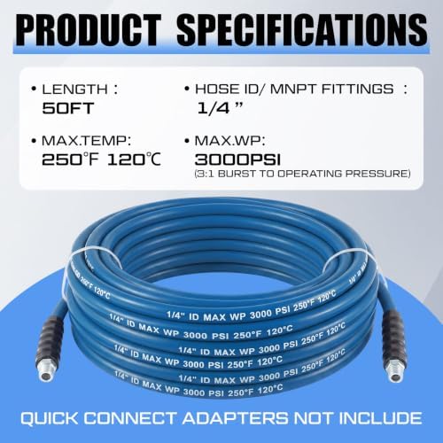 1 Pcs 1/4" X 75' Blue Carpet Cleaning Solution Hose, Regular - Image 3