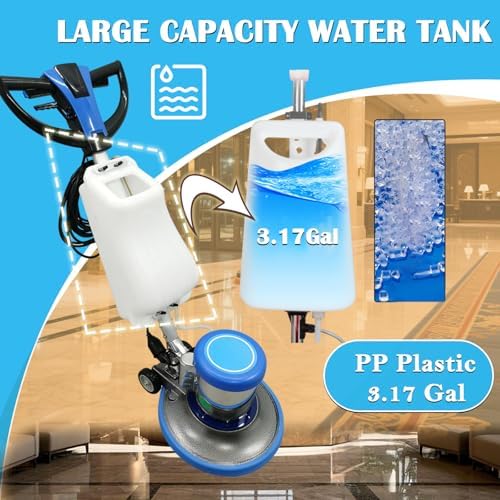 Commercial Industrial Floor Scrubber Polisher 17" Heavy-Duty Buffer Machine for Hardwood, Marble, Epoxy & Carpet 1100W Low-Noise Floor Cleaning & Waxing Machine 110V - Image 4
