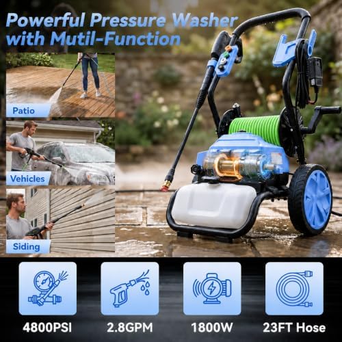 4800PSI Pressure Washer Electric Power Washer, 1800W High Pressure Washer - Image 6