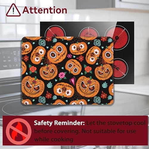 Halloween Pumpkin Stove Top Cover for Electric, Glass Ceramic Stove Cover, Heat Resistant Flat Stovetop Protector, Dish Drying Mats for Kitchen - Image 3