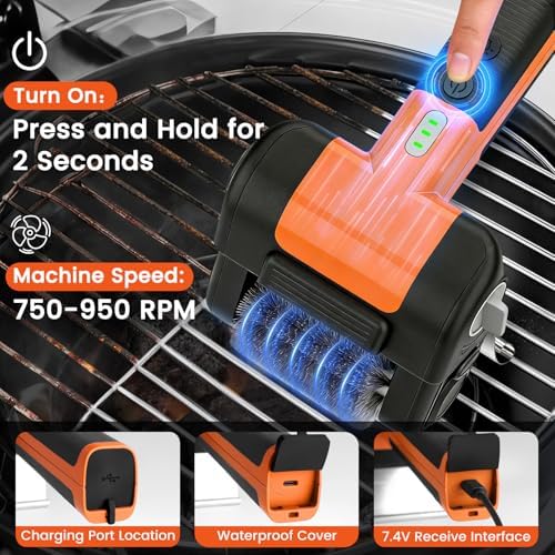 Electric Grill Brush for Outdoor,Ultra High Power Cordless BBQ Cleaner - Image 4