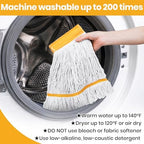 (1PK) Commercial Mop Head Replacement 16 oz, Heavy Duty Wet Industrial Mop Refills for Floor Cleaning, Cotton, String, Loop-Ended, 4.5” Headband, Janitor Supplies - Image 5