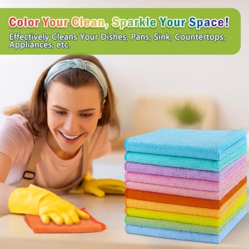 AIDEA Microfiber Cleaning Cloth, 100PK, Cleaning Rags, 11.5"×11.5" - Image 4